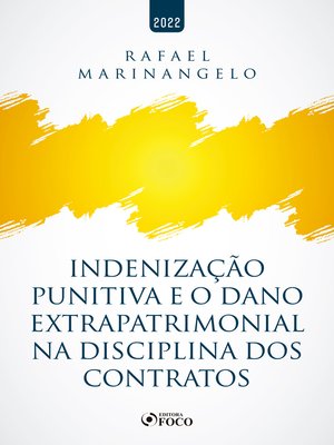 cover image of Indenização punitiva e o dano extrapatrimonial na disciplina dos contratos